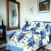 Duvet Covers, blue duvet covers, blue floral duvet covers, single duvet covers, double duvet covers, king size duvet covers, microfiber duvet covers sets, Microfiber bedding sets, 4Pcs Duvet Covers set,